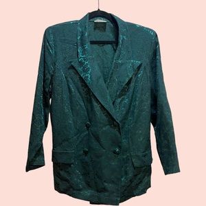 Vintage Frederick's of Hollywood Emerald Jacquard Blazer Jacket